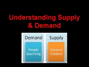Understanding Supply Demand Before we Begin Important Economic