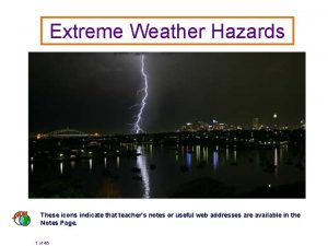 Extreme Weather Hazards These icons indicate that teachers