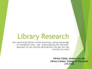 Library Research How optimizing library online searching taking
