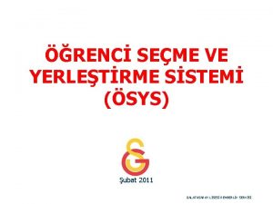 RENC SEME VE YERLETRME SSTEM SYS ubat 2011