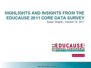 HIGHLIGHTS AND INSIGHTS FROM THE EDUCAUSE 2011 CORE