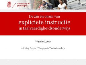 De zin en onzin van expliciete instructie in