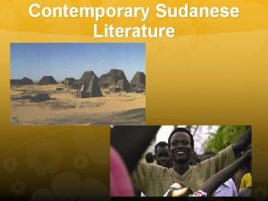 Contemporary Sudanese Literature Please answer the following questions