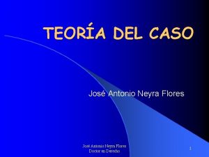 TEORA DEL CASO Jos Antonio Neyra Flores Doctor