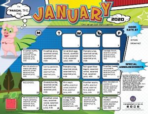 TDAs January 2020 Menu Calendar WFGMS BREAKFAST Breakfast