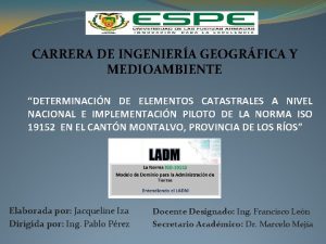 CARRERA DE INGENIERA GEOGRFICA Y MEDIOAMBIENTE DETERMINACIN DE