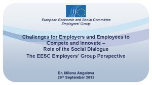 European Economic and Social Committee Employers Group Challenges