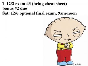 T 122 exam 3 bring cheat sheet bonus