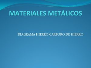 MATERIALES METLICOS DIAGRAMA HIERRO CARBURO DE HIERRO Diagrama