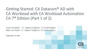 Getting Started CA Datacom AD with CA Workload