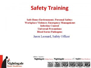 Safety Training Safe Home Environment Personal Safety Workplace