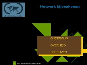 Logo van uw bedrijf Netwerk bijeenkomst ONDERWIJS OVERHEID