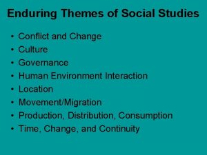 Enduring Themes of Social Studies Conflict and Change
