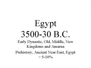 Egypt 3500 30 B C Early Dynastic Old