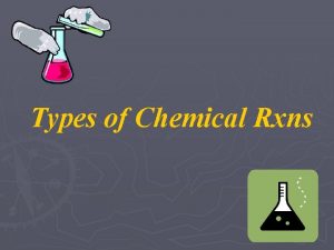 Types of Chemical Rxns Composition Combination Rxns Two