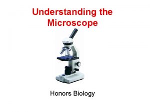 Understanding the Microscope Honors Biology Compound Microscope Contains