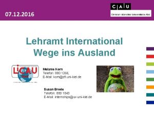 07 12 2016 Lehramt International Wege ins Ausland