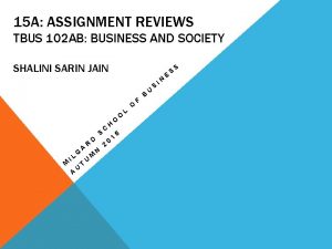 15 A ASSIGNMENT REVIEWS TBUS 102 AB BUSINESS