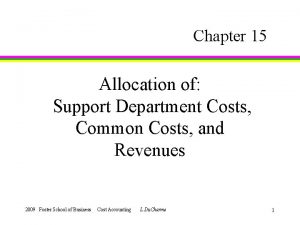 Chapter 15 Allocation of Support Department Costs Common