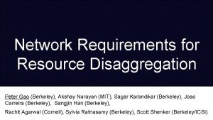 Network requirements for resource disaggregation