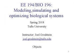 EE 194BIO 196 Modeling simulating and optimizing biological