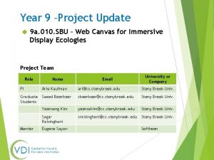 Year 9 Project Update 9 a 010 SBU