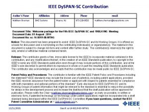 IEEE Dy SPANSC Contribution Authors Name Matthew Sherman