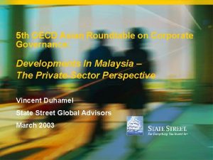 5 th OECD Asian Roundtable on Corporate Governance