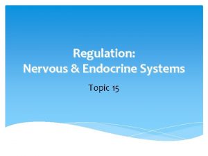 Regulation Nervous Endocrine Systems Topic 15 Regulation Control