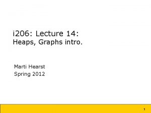 i 206 Lecture 14 Heaps Graphs intro Marti