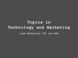 Topics in Technology and Marketing Push Marketing PPC
