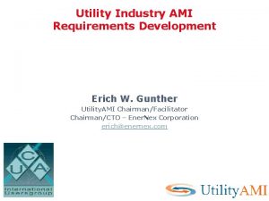 Utility Industry AMI Requirements Development Erich W Gunther