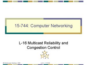 15 744 Computer Networking L16 Multicast Reliability and