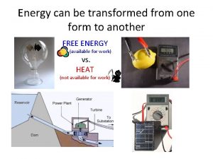 Energy can be transformed from one form to