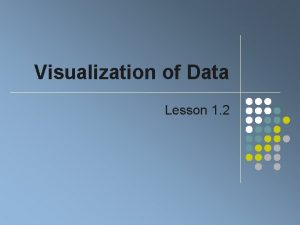 Visualization of Data Lesson 1 2 OneVariable Data