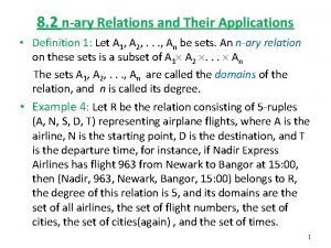 8 2 nary Relations and Their Applications Definition