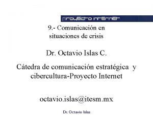 9 Comunicacin en situaciones de crisis Dr Octavio