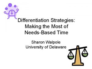 Differentiation Strategies Making the Most of NeedsBased Time