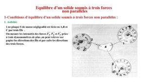 Equilibre dun solide soumis trois forces non parallles