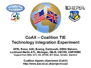 DARPA Co AX Coalition TIE Technology Integration Experiment