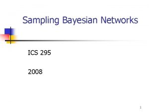 Sampling Bayesian Networks ICS 295 2008 1 Algorithm