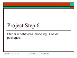 Project Step 6 Step 3 in behavioral modeling