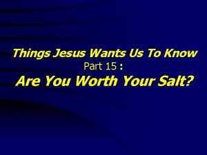 Things Jesus Wants Us To Know Part 15