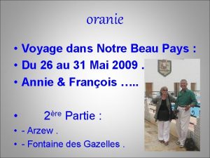 oranie Voyage dans Notre Beau Pays Du 26