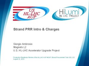 Strand PRR Intro Charges Giorgio Ambrosio Magnets L