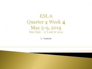 ESL 6 Quarter 4 Week 4 May 5