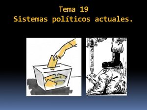 Tema 19 Sistemas polticos actuales En este tema