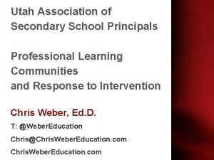 Utah Association of Secondary School Principals Professional Learning