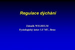 Regulace dchn Zdenk WILHELM Fyziologick stav LF MU