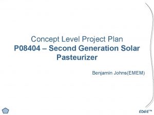 Concept Level Project Plan P 08404 Second Generation